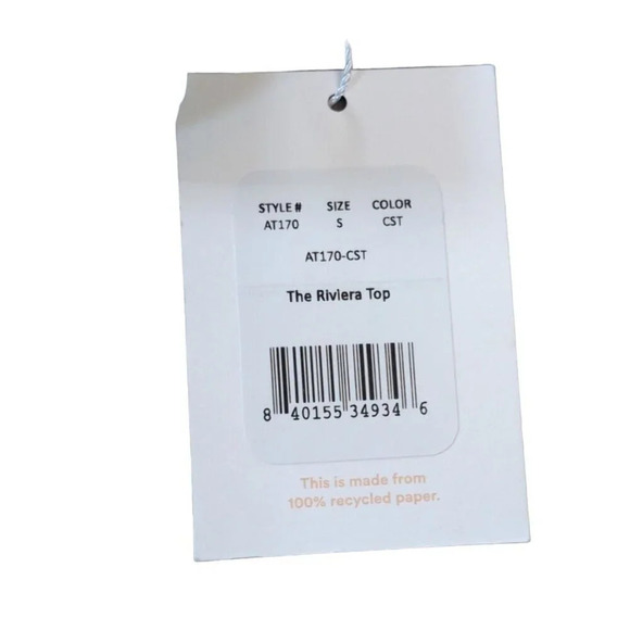 Andie Swim The Riviera Top Bright Blue Eco Nylon Size Small - Picture 5 of 7